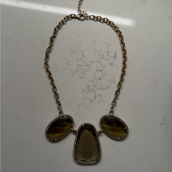 ONE OF A KIND RARE Kendra Scott Vintage Statement Necklace Gold Smoky Topaz - Picture 7 of 10